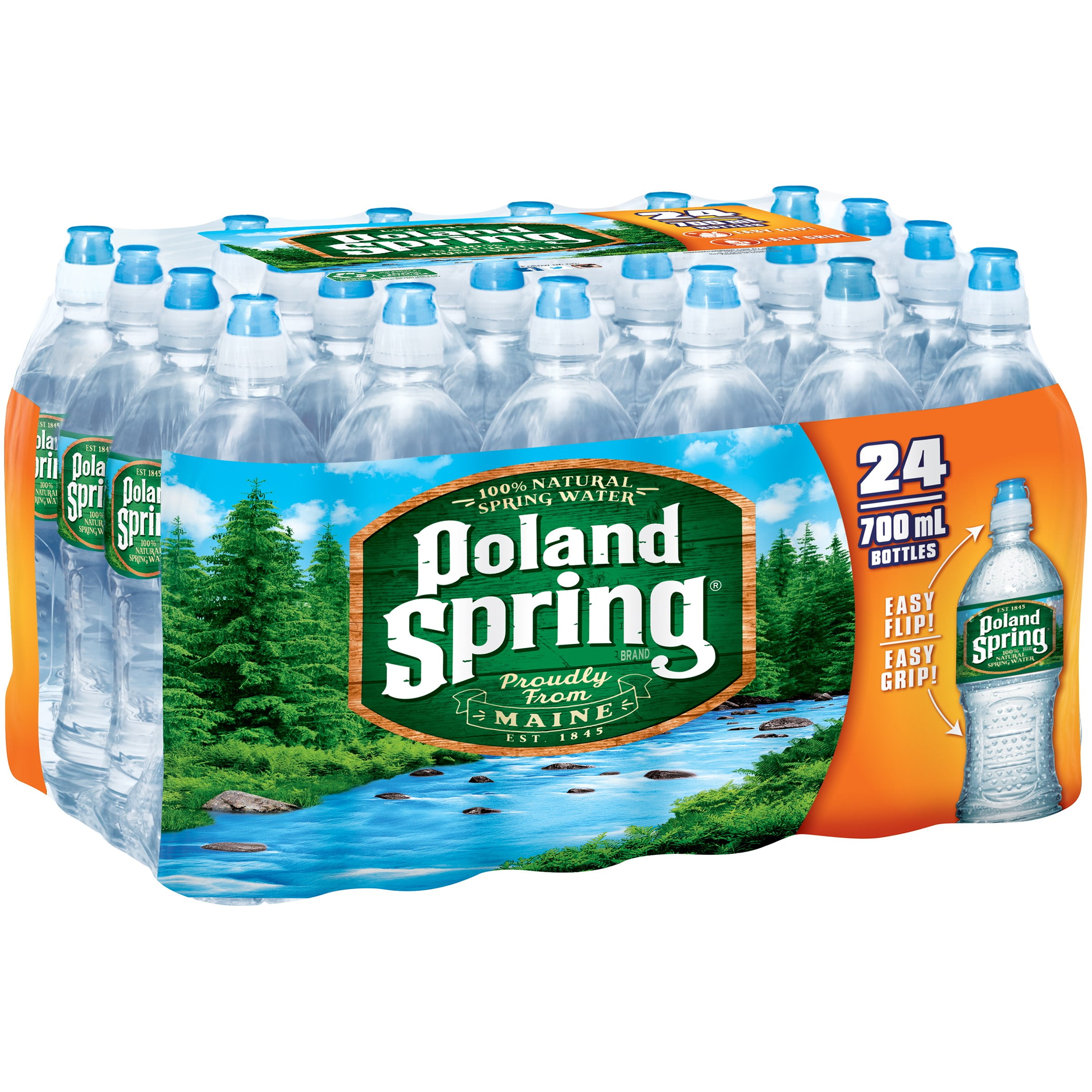 Poland Spring Brand 100% Natural Spring Water, 12 fl oz. Plastic Bottles  (12 count)