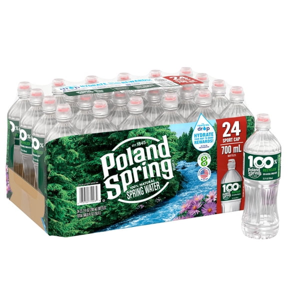 Poland Spring 100% Natural Spring Water, 23.7 fl oz Bottles (24 Count)