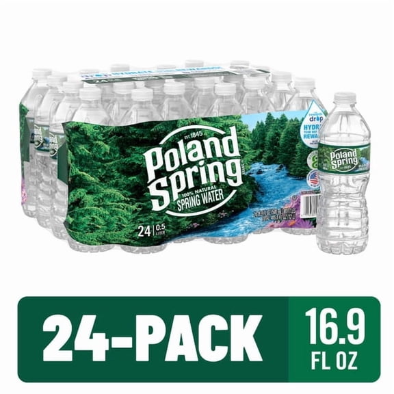 Poland Spring Maine Spring Water, 16.9 fl oz Bottles (24 Pack)