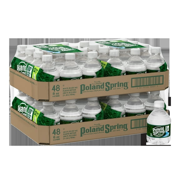 Poland Spring Maine Spring Water, 8 fl oz, 48-Pack Plastic Bottles