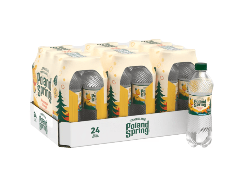 Poland Spring® Pineapple Mango Sparkling Water, 16.9 oz (500 mL) Bottles, 24-Pack Case