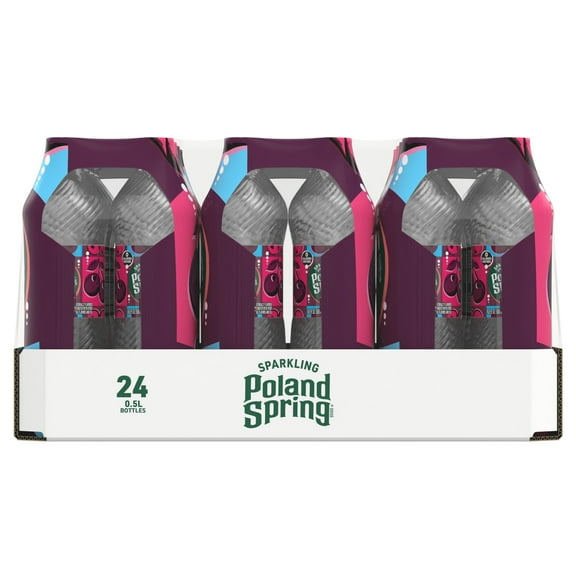 Poland Spring Sparkling Water, Black Cherry, 16.9 Oz. Bottles (24 Count)