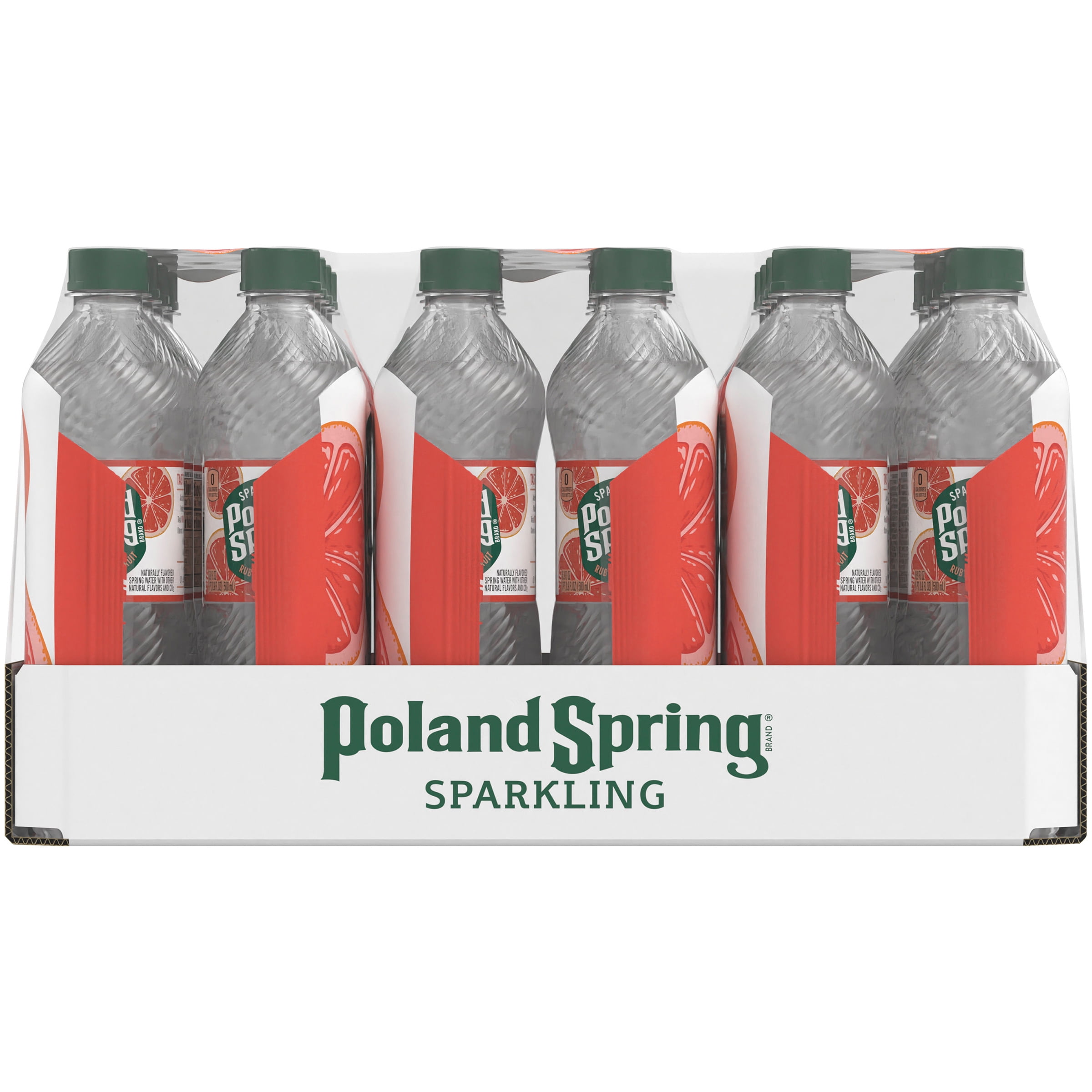 Poland Spring Sparkling Water, Ruby Red Grapefruit, 16.9 oz. Plastic Bottles (24 Count)