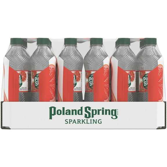 Poland Spring Sparkling Water, Ruby Red Grapefruit, 16.9 oz. Plastic Bottles (24 Count)