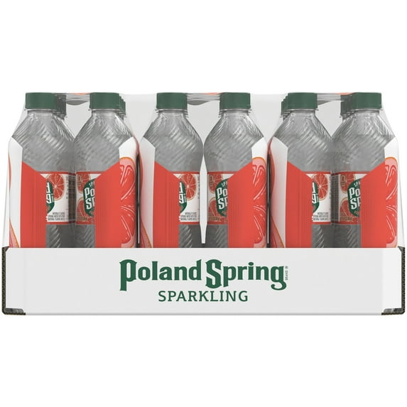 Poland Spring Sparkling Water, Ruby Red Grapefruit, 16.9 oz. Plastic Bottles (24 Count)