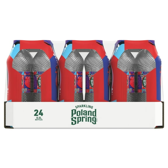 Poland Spring Sparkling Water, Triple Berry, 16.9 Oz. Bottles (24 Count)