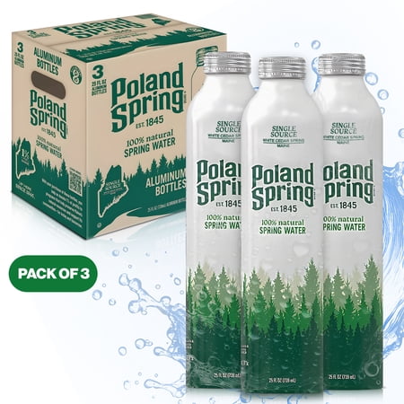 Poland Spring Spring Water Aluminum Bottle 25 oz 3pk