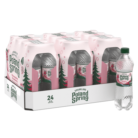 Poland Spring® Watermelon Strawberry Sparkling Water 16.9 fl oz (500 ml) Bottles 24 - Pack