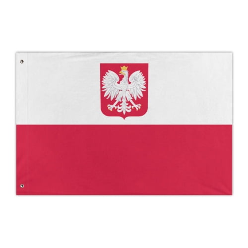 Poland State Ensign-Flag 3x2 FT Outdoor Double Sided Polish Flags Vivid-Color Decor With Brass Grommets