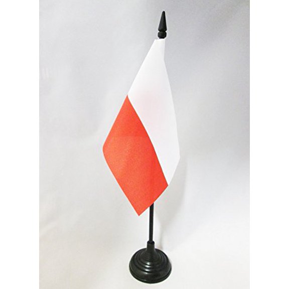 Poland Table Flag 4'' x 6'' plastic stick and base