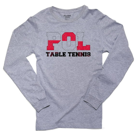 Poland Table Tennis - Olympic Games - Rio - Flag Men's Long Sleeve Grey T-Shirt