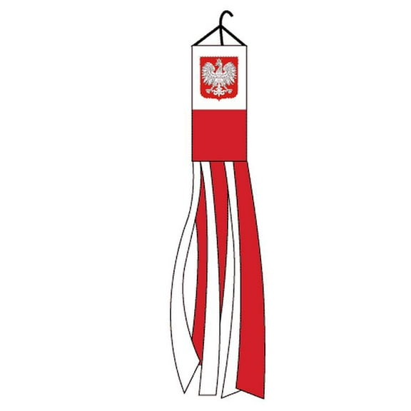Poland Windsock Polish Eagle Polyester Outdoor Garden Wind Sock Decoration 60 In