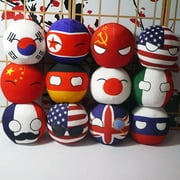 Polandball Plush Doll Countryball, Toy Plush Gift,USA USSR UK France Russia Canada Italy Country Ball, 3.93 Inches12pcs