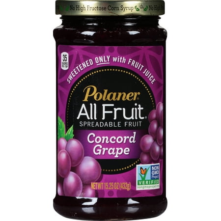 Polaner All Fruit Gluten Free Concord Grape Spreadable Fruit, Grape Fruit Spread, 15.25 OZ