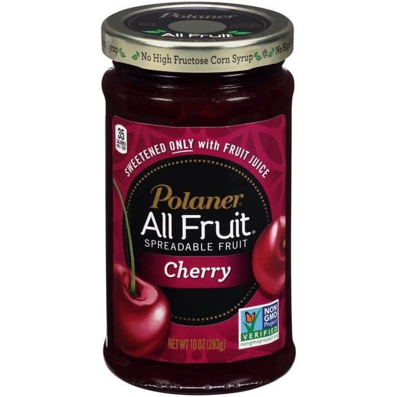 Polaner All Fruit Spreadable Cherry, Fruit Spread, Non-GMO, Gluten Free, 10 oz Jar