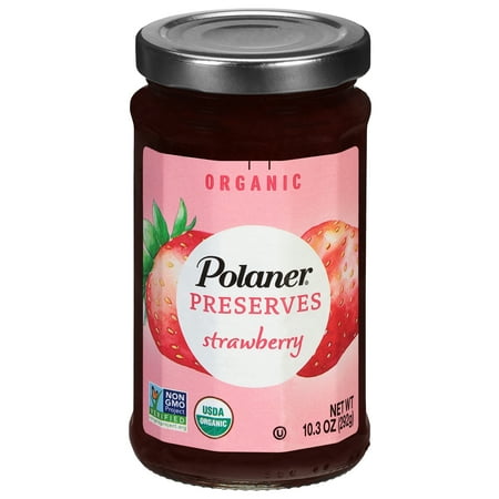Polaner Organic Strawberry Preserves, Fruit Spreads, Non-GMO, 10.3 oz Jar