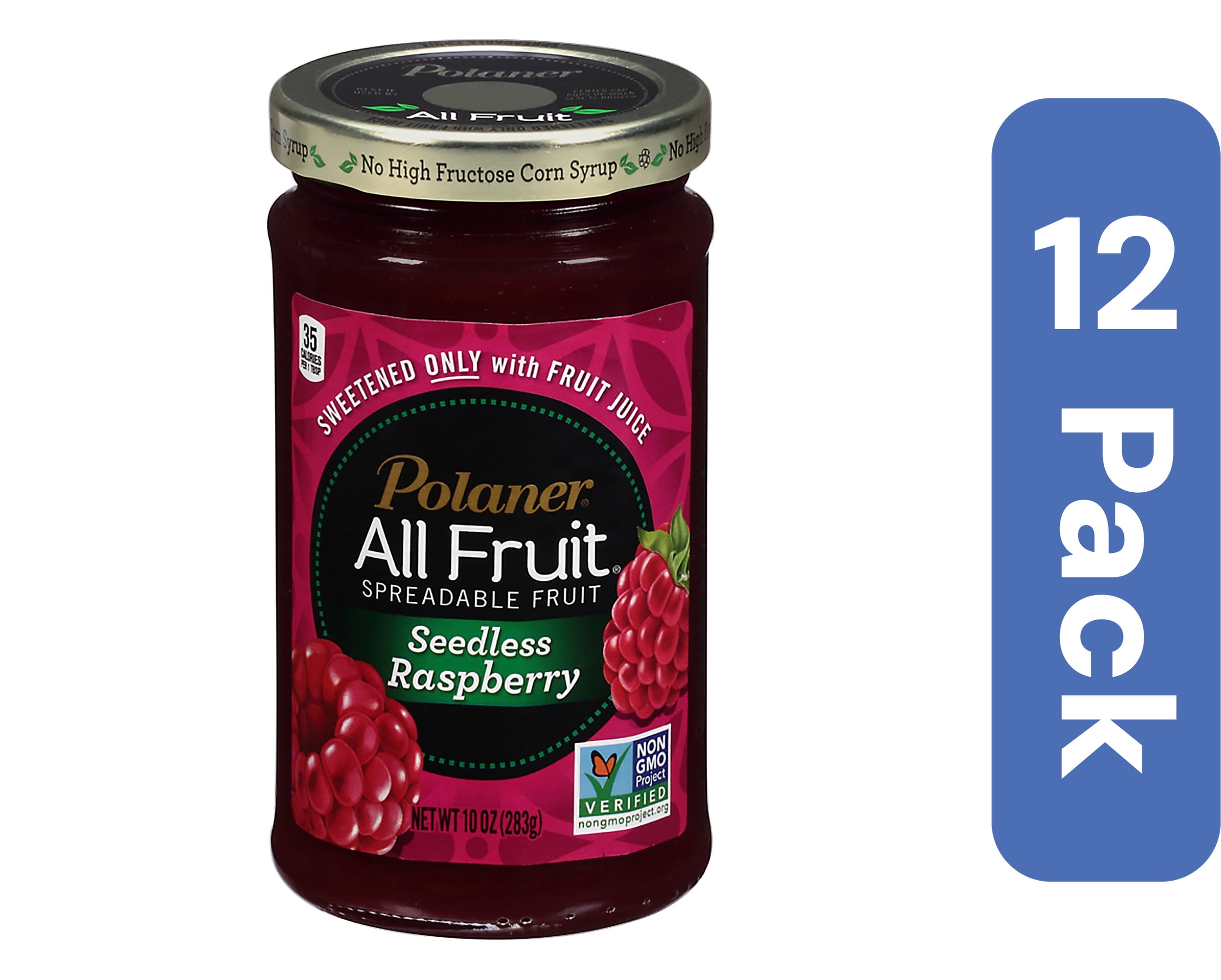 Polaner Seedless Red Raspberry Fruit Spread 10 oz (Pack of 12)