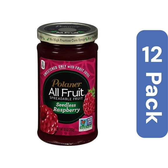 Polaner Seedless Red Raspberry Fruit Spread 10 oz (Pack of 12)