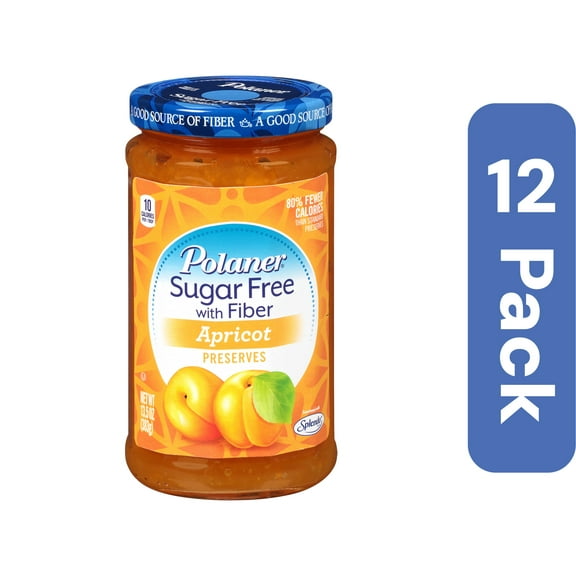 Polaner Sugar Free Apricot Preserves 13.5 oz (Pack of 12)