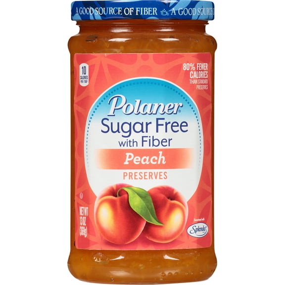 Polaner Sugar Free Peach Jam With Fiber, 13 Oz
