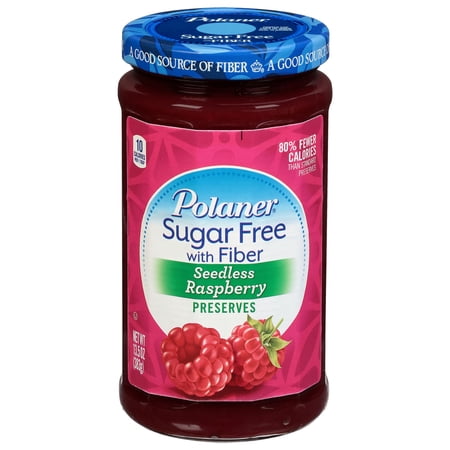 Polaner Sugar Free Seedless Raspberry With Fiber, 13.5 Oz