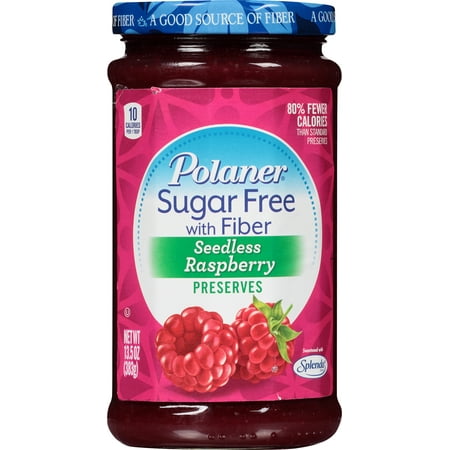 (3 pack) (3 Pack) Polaner Sugar Free Seedless Raspberry With Fiber, 13.5 Oz