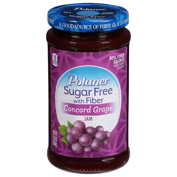 Polaner Sugar Free with Fiber Concord Grape Jam 13.5 oz. Jar