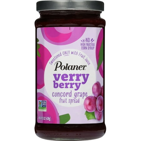 Polaner Verry Berry Concord Grape Fruit Spread, 15.5oz Jar