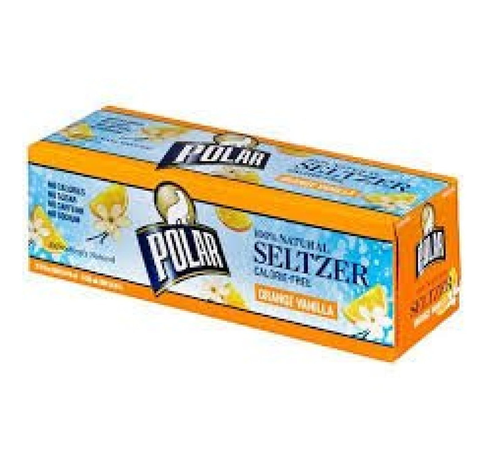Polar 100 Natural Seltzer Water, Orange Vanilla 12 ounce cans , 2/12 Packs (orange vanilla