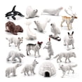 thumbnail image 1 of Polar Animal Toys 18PCS Arctic Circle Ocean Sea Animals Figurines for Toddlers Kids Decorations Plastic Fish Toys Figures Preschool Pack and Bath Sets Polar Bear More Great for Role Playing Games, 1 of 9