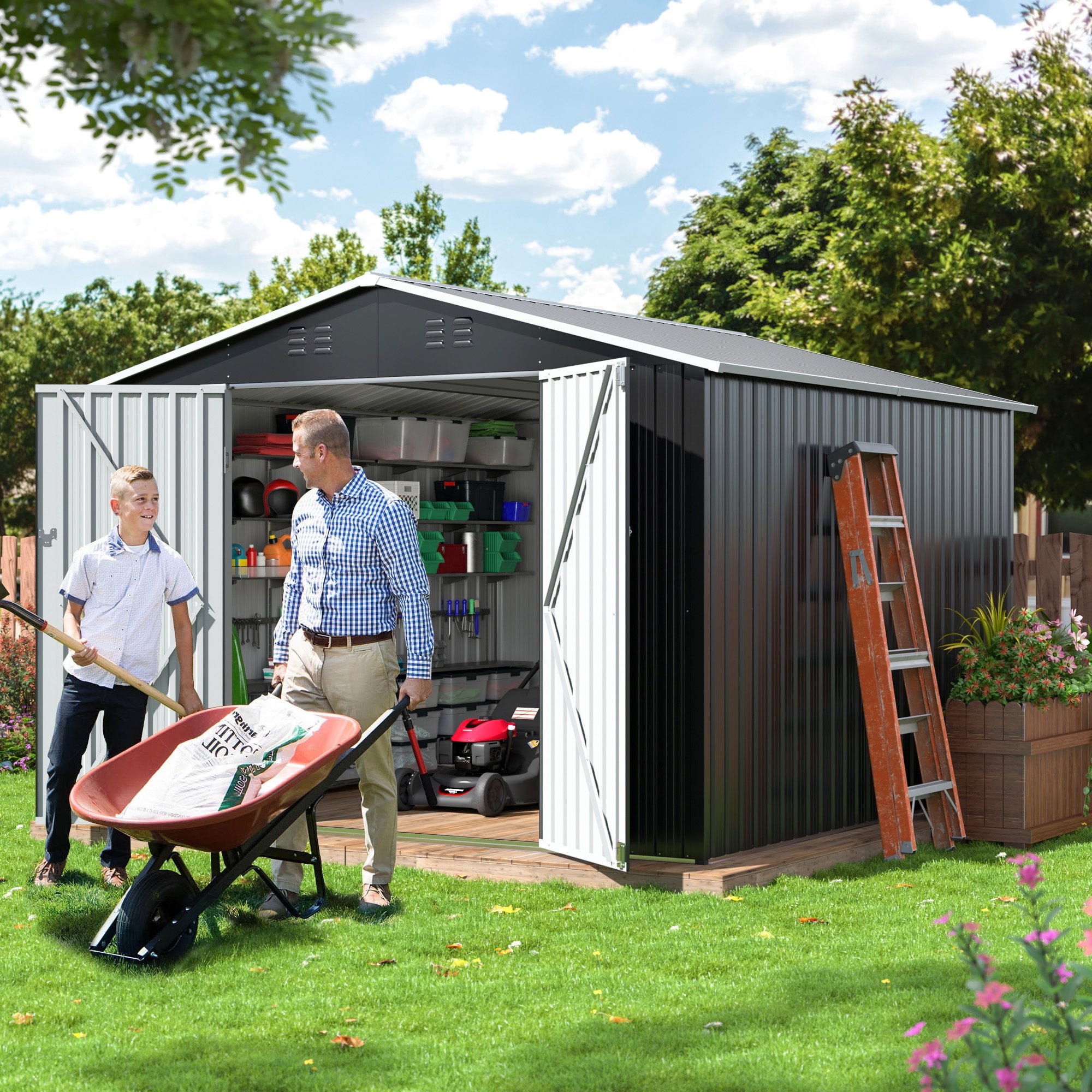 Polar Aurora 10x9 FT Outdoor Storage Shed, Waterproof Storage Garden ...