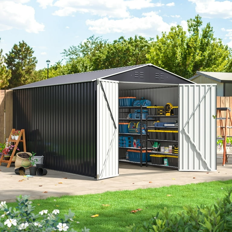 Polar Aurora Large Tough Utility Outdoor Storage Shed, 12W x 8L x