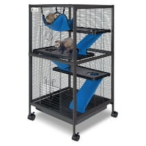 Polar Aurora 3 Tier Steel Deluxe Small Animal Pet Cage Kit for Guinea Pig Ferret Little Rabbit with Wheels Brakes Hammock