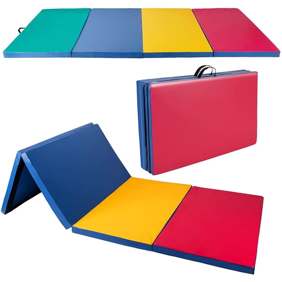 BETISEF 4'x8'x2'' Pu Leather Folding Gymnastics Gym Tumbling Exercise Martial Arts Mat Pad(4 Colors)