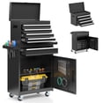 thumbnail image 1 of Polar Aurora 5-Drawer Metal Tool Chest, Rolling Cabinet, Lock Wheels, Detach Top Box, 1 of 8