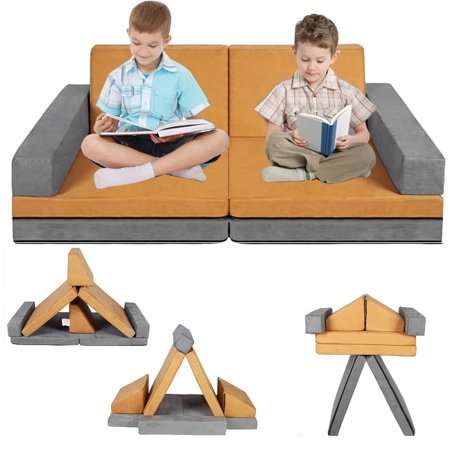 Polar Aurora 6-Piece Foldable Convertible Kids Play Couch Set Modular Foam Play Huddle Couch Sofa M