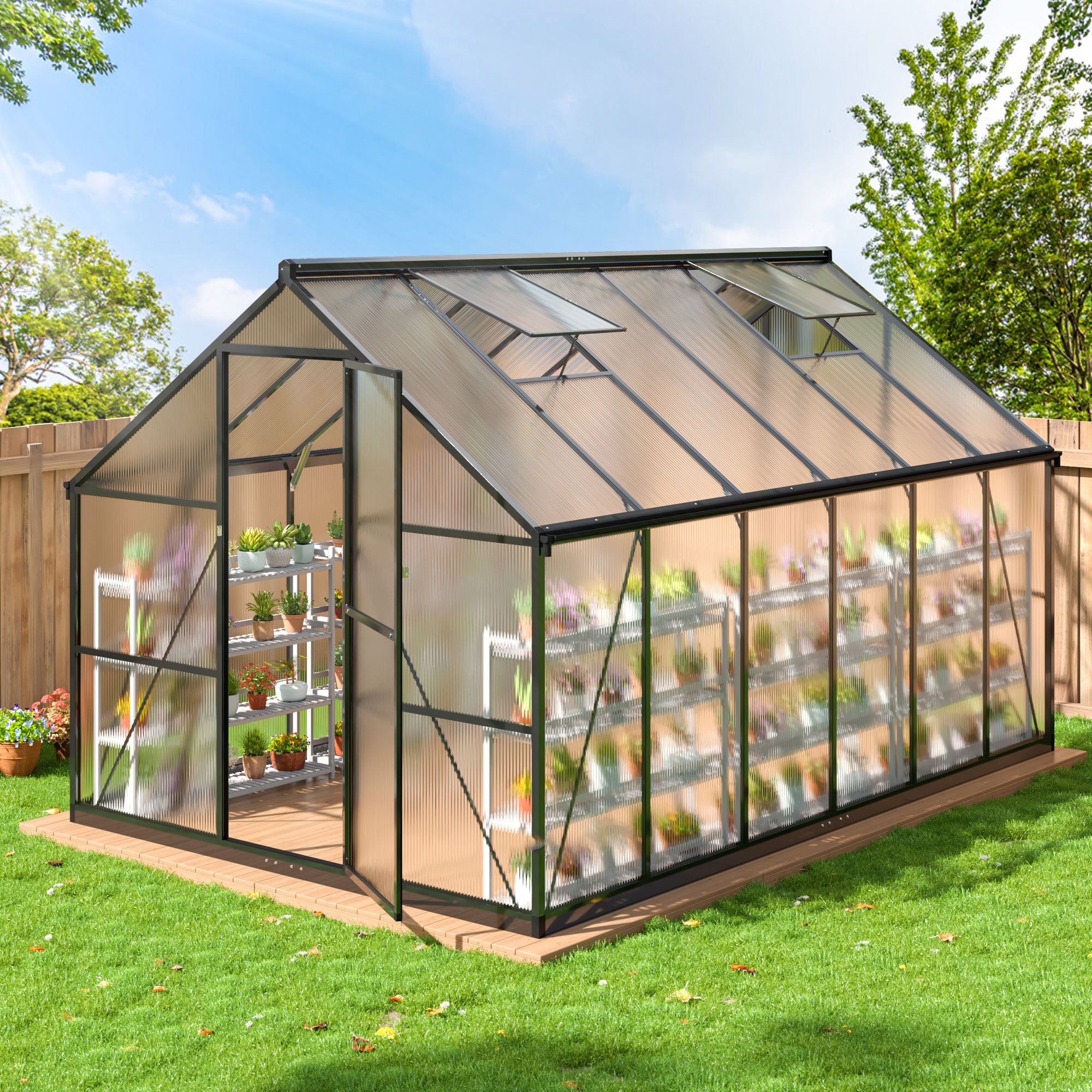 Cold Frame Greenhouse, Large Wooden Greenhouse Garden