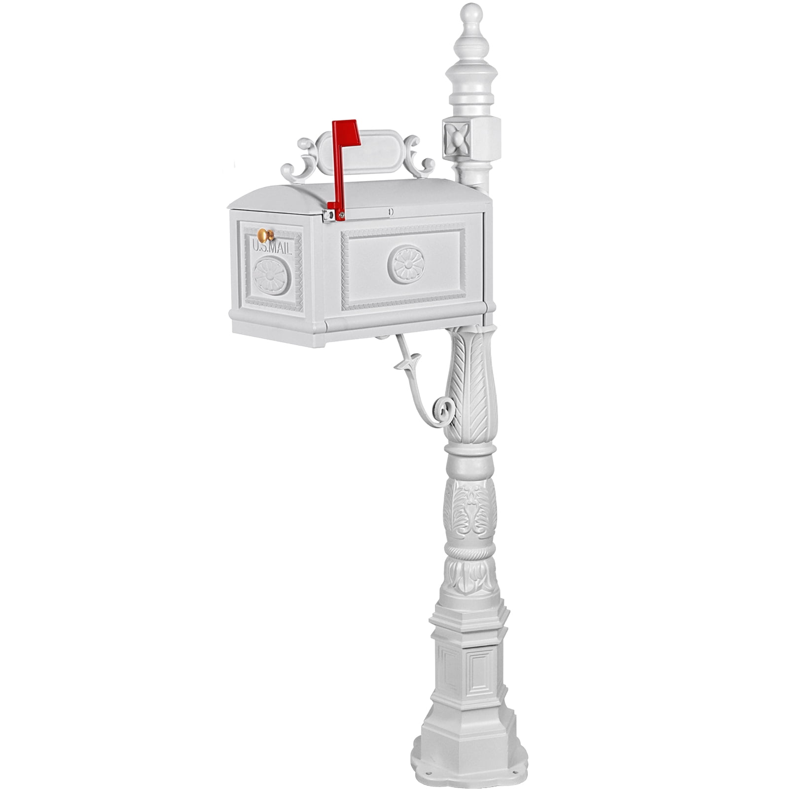 Polar Aurora Barcelona Large Decorative Post Mailbox, Heavy Duty Cast