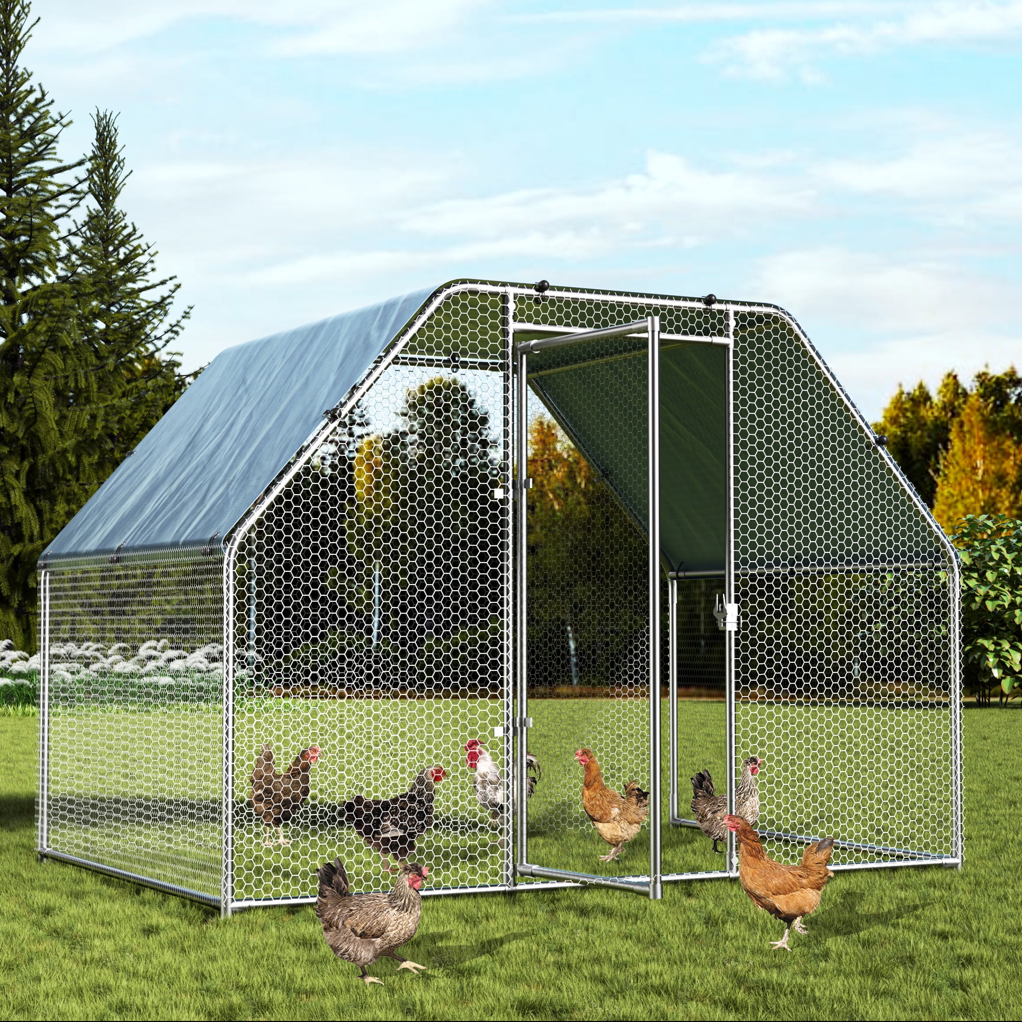 Polar Aurora XL Metal Chicken Coop/Poultry Cage/Hen Run, Waterproof ...