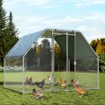 thumbnail image 1 of Polar Aurora Extra Large Thickend Metal Chicken Coop Walk-in Poultry Cage Hen Chicken Run House Rabbits Habitat Cage w/Waterproof&Anti-Ultraviolet Cover for Backyard Farm Use(9.2'x6.2'x6.4'), 1 of 7