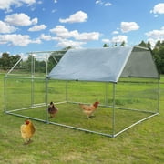 Polar Aurora Extra Large Thickend Metal Chicken Coop Walk-in Poultry Cage Hen Chicken Run House Rabbits Habitat Cage w/Waterproof&Anti-Ultraviolet Cover for Backyard Farm Use(9.2'x12.5'x6.4')