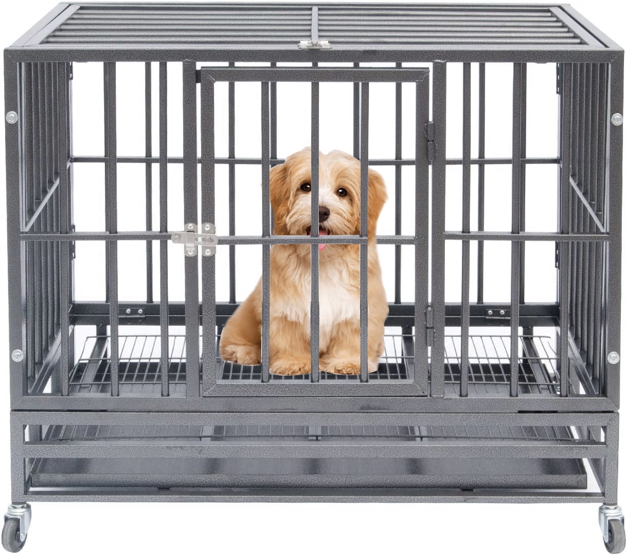 Polar Aurora Heavy Duty Strong Metal Crate Pet Dog Cage Kennel