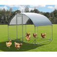 thumbnail image 1 of Betisef 6.23’ L×9.19’ W Metal Chicken Coop Walk-in Poultry Cage Pen Rabbit Duck Habitat Cage Hen Run House with Waterproof&Anti-UV Cover for Outdoor Backyard Farm Use w/ domed roof, 1 of 8