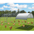 thumbnail image 1 of Betisef 18.7’ L×9.19’ W Metal Chicken Coop Walk-in Poultry Cage Pen Rabbit Duck Habitat Cage Hen Run House with Waterproof&Anti-UV Cover for Outdoor Backyard Farm Use w/ domed roof (18.7’ L×9.19’ W), 1 of 8