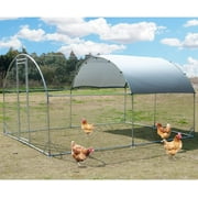 Polar Aurora Large Metal Chicken Coop Walk-in Poultry Cage Hen Chicken Run House Duck Rabbits Habitat Cage Dome Shaped Coop