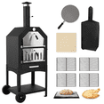 thumbnail image 1 of Polar Aurora Wood Fired Outdoor Pizza Oven 56 inch, Black - Waterproof Cover, Portable, 1 of 7