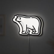 Polar Bear 3D Novelty Light Box, Adorable Arctic Wildlife Wall Decor, Accent for Nurseries and Kids Rooms Height 12 inch, 30cm