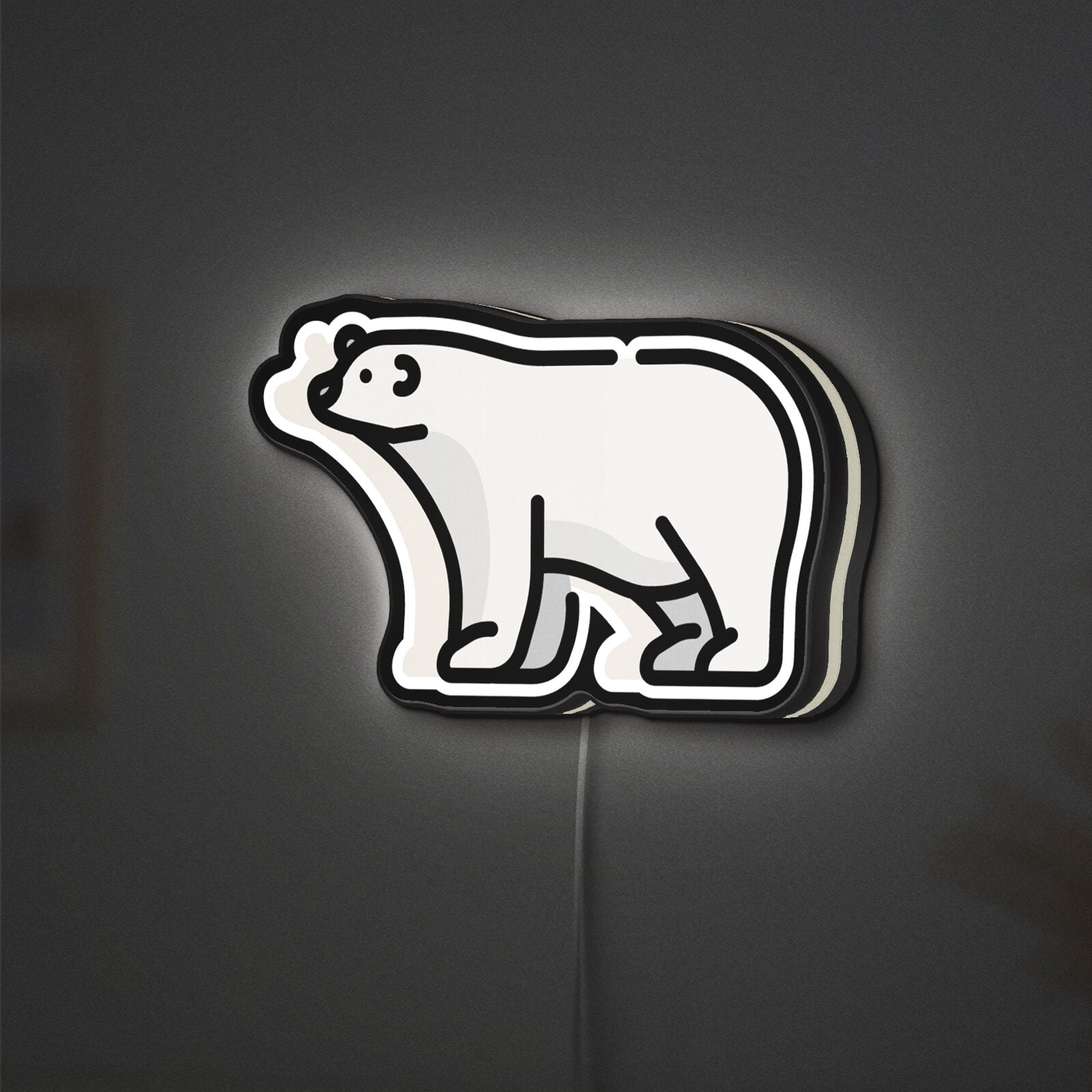 Polar Bear 3D Novelty Light Box, Adorable Arctic Wildlife Wall Decor ...