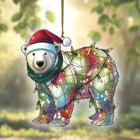 Polar Bear Acrylic Suncatcher Window Hanging, Polar Bear Ornaments, Polar Bear Decor, Polar Bear Gifts For Women Men, Christmas Ornaments