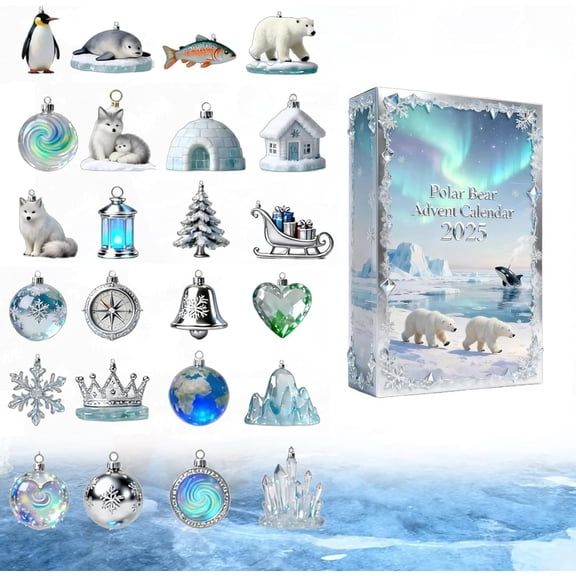 Polar Bear Advent Calendar - 24 Day Christmas Countdown 1pc